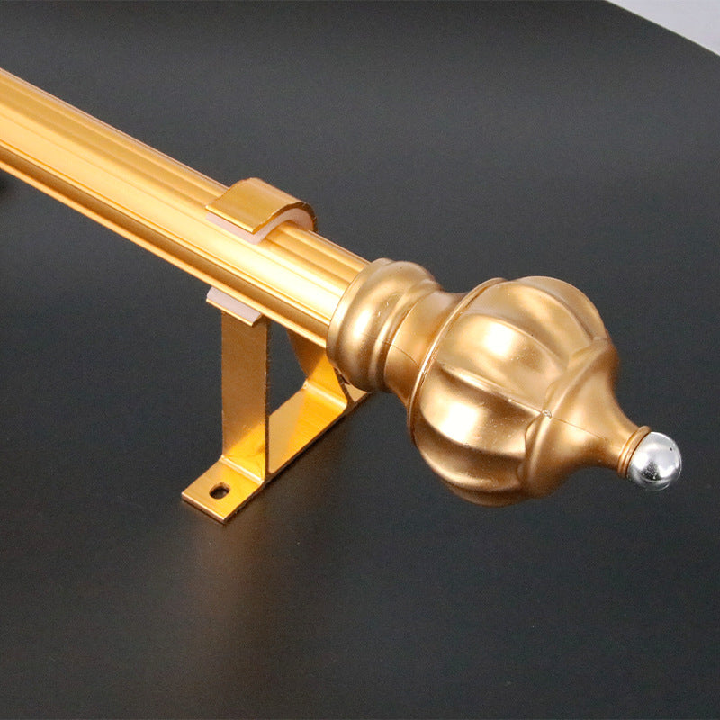 Thickened aluminum alloy curtain rod roman rod rose gold ivory white gold single rod double rod curtain rod factory direct sales