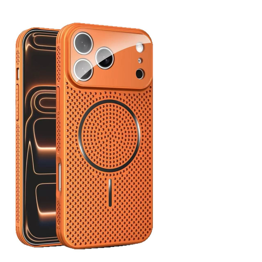 New large window cooling magnetic case for apple 17 pro max, apple 12 anti-drop full coverage protective case