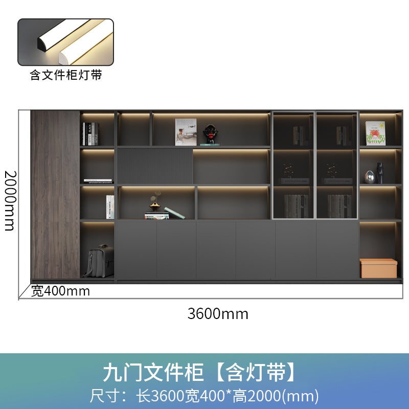 Boss office background cabinet bookcase file cabinet wooden information cabinet storage cabinet wall floor cabinet office furniture