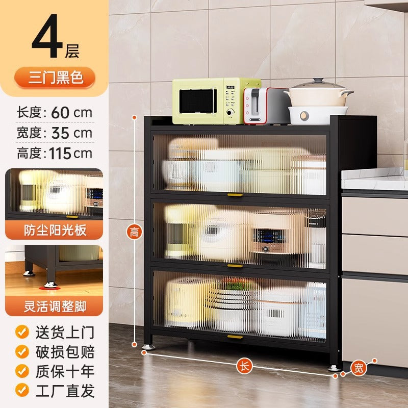 Kitchen storage rack floor-standing multi-layer dust-proof storage cabinet for home multifunctional cupboard sideboard cupboard storage cabinet