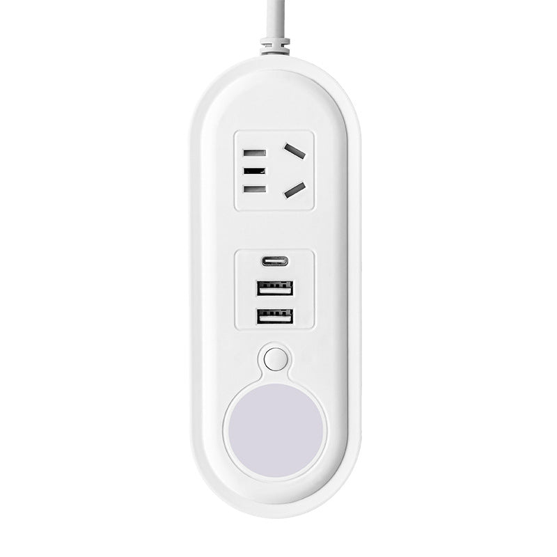 Travel adapter with cord organizer, night light, multifunctional power strip, usb charging, portable mini socket converter