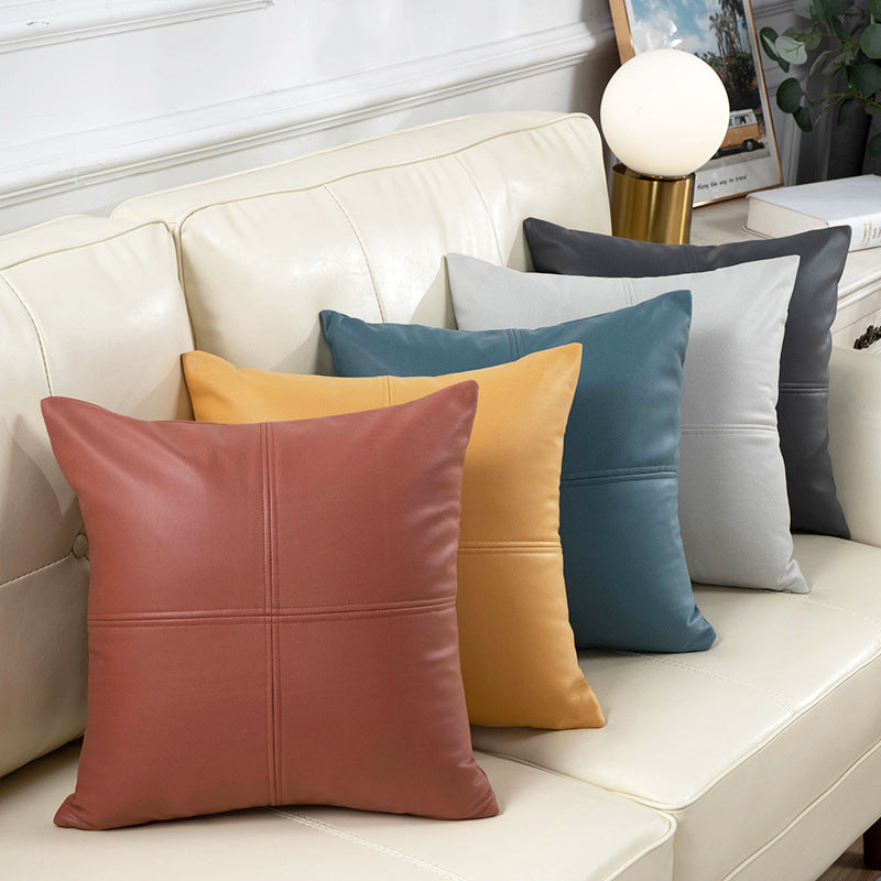 No-wash technical cloth sofa pillow casual modern office waist cushion pure colorpatchwork pillow bedside cushion dropshipping