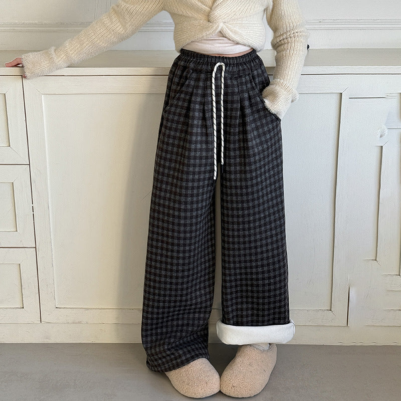 Girls' plaid pants - autumn/winter casual student sweatpants -  new hot style - girls' harem lantern pants