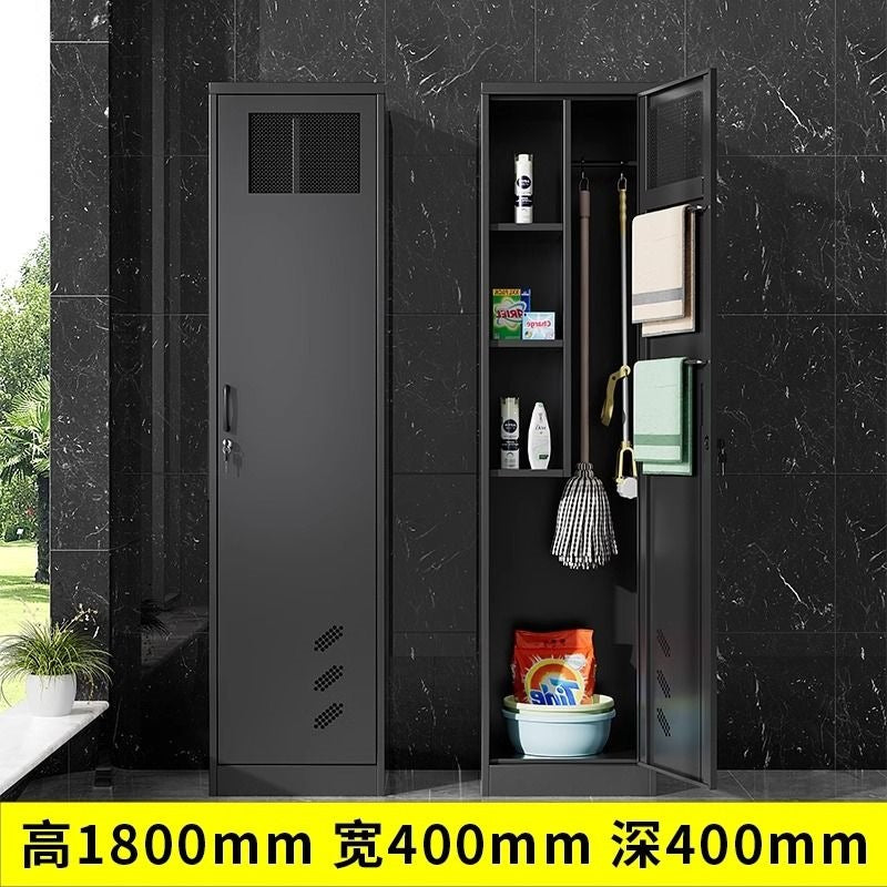 Steel housekeeping cleaning cabinet sundries tool storage storage cabinet large capacity dustproof sunproof moisture-proof cabinet