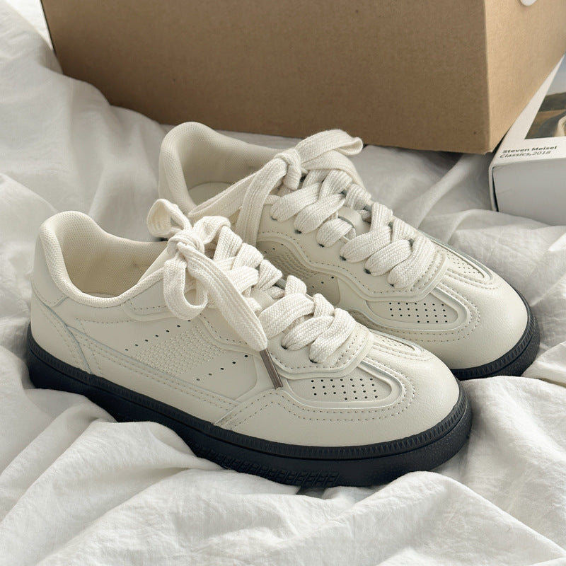 Women's flat summer breathable white sneakers - 2026 new arrival, bestselling, versatile, original design, niche korean style casual skate shoes