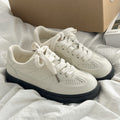 Women's flat summer breathable white sneakers - 2026 new arrival, bestselling, versatile, original design, niche korean style casual skate shoes