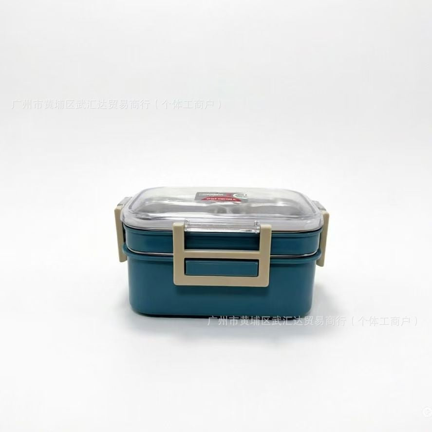 304 stainless steel double-layer insulated lunch box bento box vacuum insulated food container student meal delivery outdoor meal box