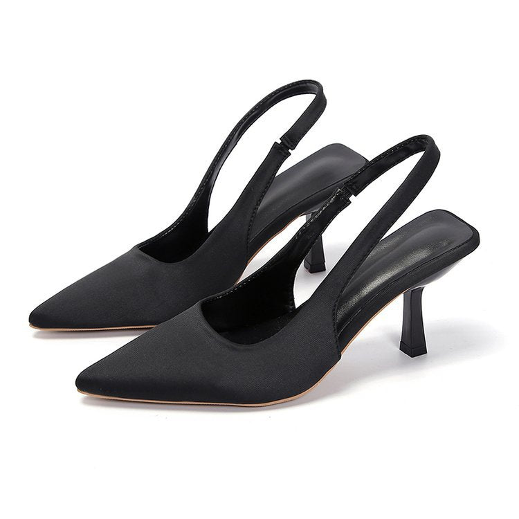 Fashionplus size high-heeled sandals with toe-cap and back strap new arrivalflats pointed toe flatsfashion stiletto high heels