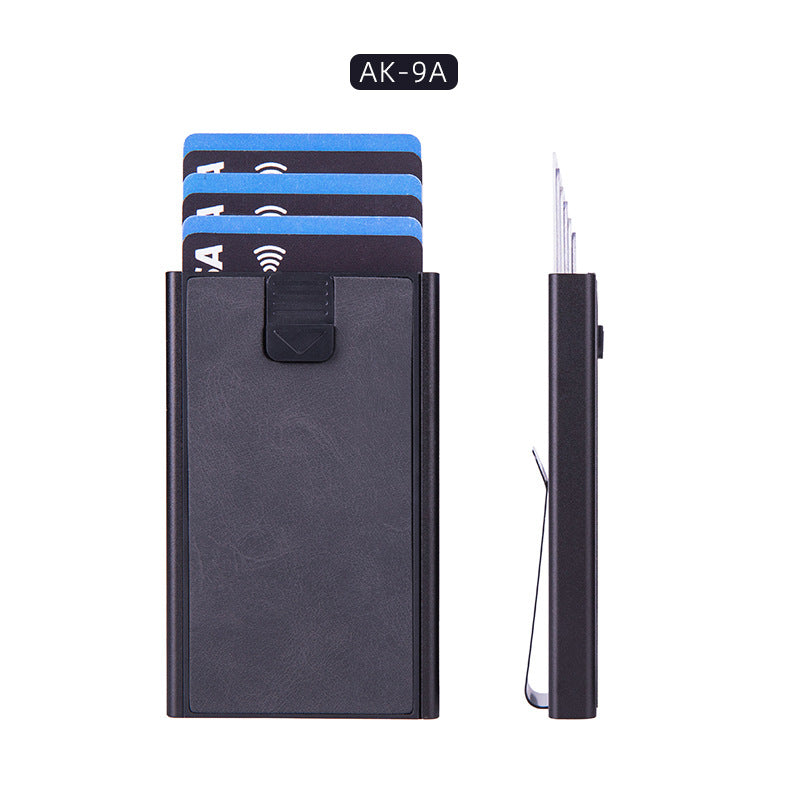 Premium texture card bag, aluminum alloy card bag, anti-magnetic metal card box, light card sleeve, automatic pop-up credit card bag