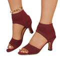 2026 summer european and american new fish mouth high heel flyknit sandals sexy style stiletto plus size cross-border fashion sexy