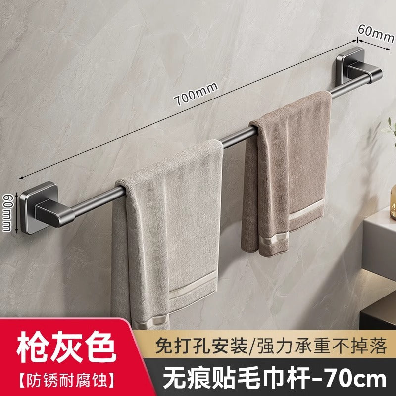 Towel rack bathroom punch-free wall-mounted storage rack bathroom towel single pole toilet bathroom storage rack