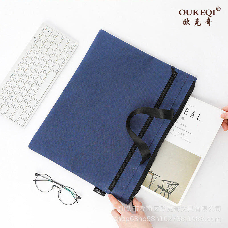 A4 oxford cloth document bag - canvas briefcase for men, student portfolio, conference bag, business document bag - custom logo available