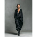 European and american cross-border new solid color satin long sleeve shirt dress