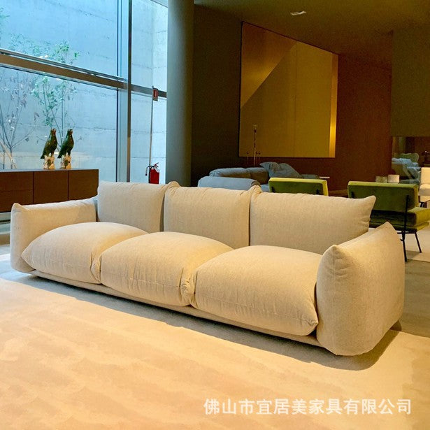Arflex bread particle fleece fabric sofa - cream white, light luxury style, ultra-soft designer lazy sofa for living room