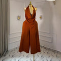European and american cross-border women's fashion  summer new arrival: elegant and high-end halter neck sleeveless top and wide-leg pants set