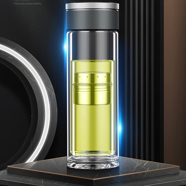 Temperature measuring water cup Magnetic suction tea separation cup Thermos cup Glass cup Tea set Teapot Transparent magnetic elastic sports water cup