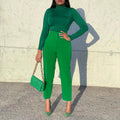 D423 european and american style plus size  fashionable elegant casual slimming high waist trousers solid color african professional pants