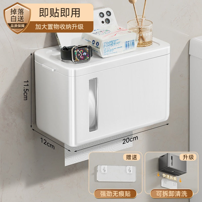 Blue vine bathroom tissue box, no punching light luxury shelf bathroom waterproof roll box wall toilet storage