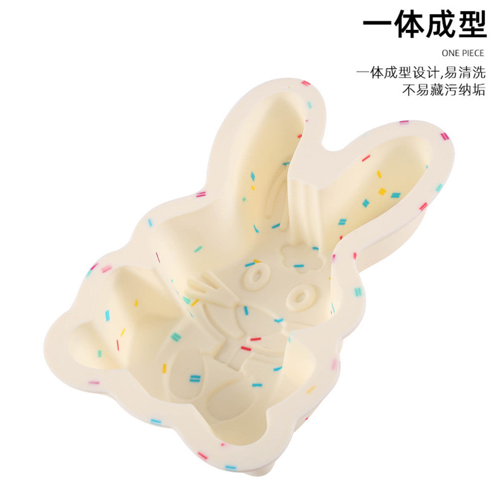 New in stock silicone cake mold easter dinosaur egg rabbit cake pan macaron color baking mold