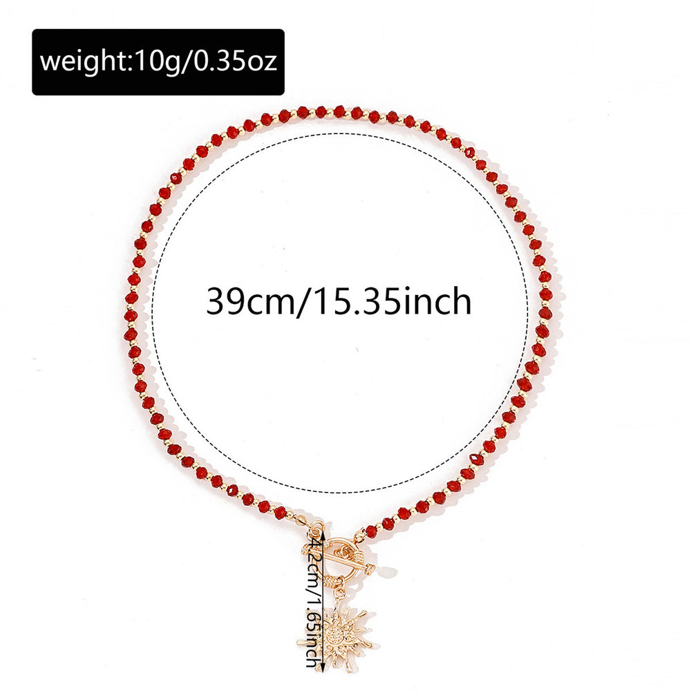 hot-selling asymmetrical sun pendant necklace for women, a unique and minimalist style, versatile beaded necklace, accessible luxury sweater chain