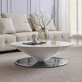 Designer floating saucer coffee table - luxury, high-end, creative living room table - compact round tea table