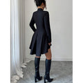 fashionautumnew arrivalelegancefashionv necklong sleeves waist asymmetricalrufflesjacket for women