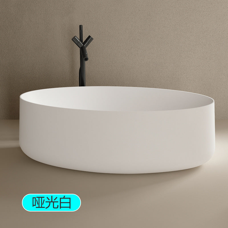 Travel free-standing artificial stone bathtub household small apartment oval PMMA romantic Internet celebrity hotel bathtub
