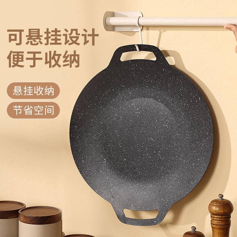 Outdoor korean style baking dish medical stone teppanyaki non-stick frying pan bbq pan for home convenient cassette stove barbecue pan