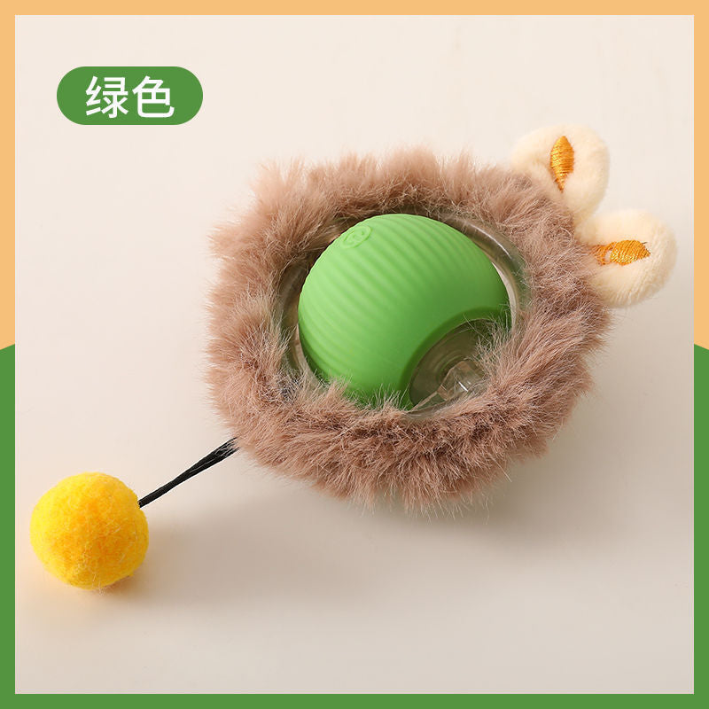 new cat toy gravity smart red rope rolling ball bird sound electric cat teasing ball tooth grinding and bite resistance