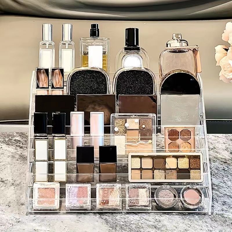 Acrylic ladder display stand blind box storage rack bar storage multi-layer transparent display stand cosmetics storage rack