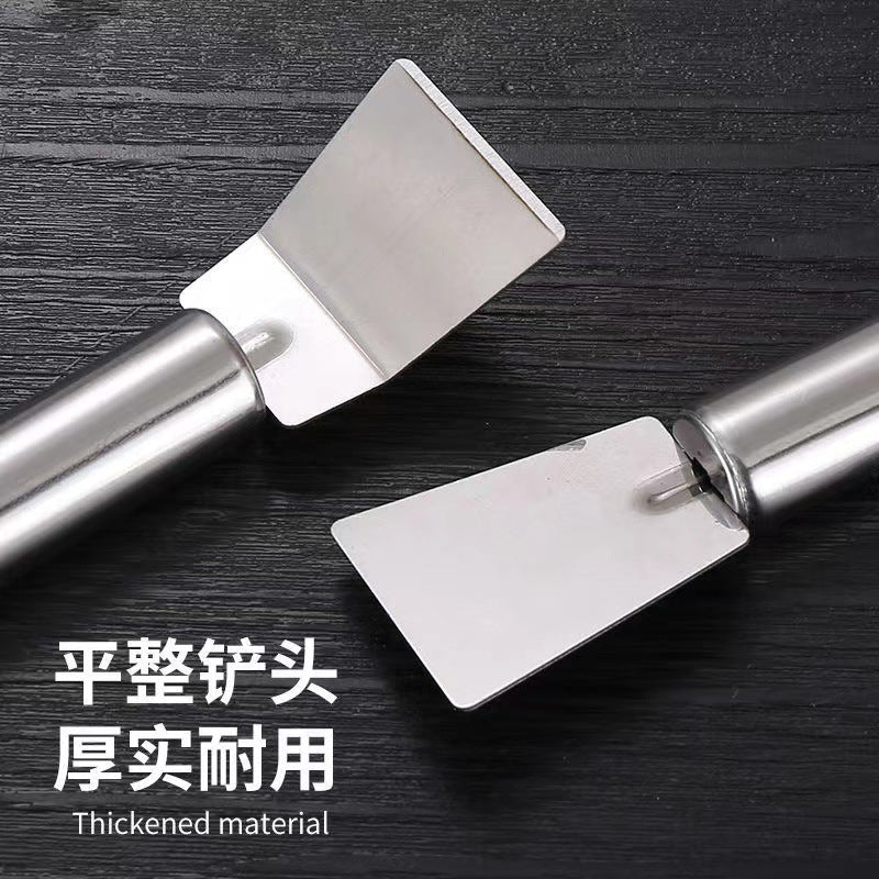 Stainless steel heavy-duty ice scraper & pan scraper - kitchen tool for removing grease, defrosting freezers, and scraping ice