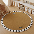 Cartoon faux cashmere round rug - perfect for bedroom bedside, study reading nook, cooling foot mat, living room sofa, or coffee table