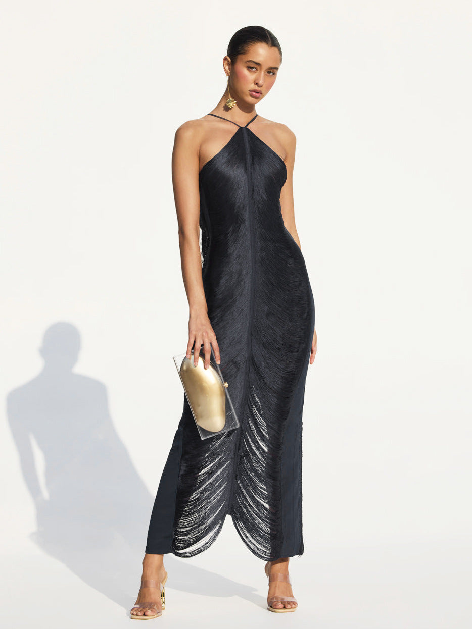 Sexy cutout cami v-neck nightclub dress evening party gown -  hot seller european and american women's clothing