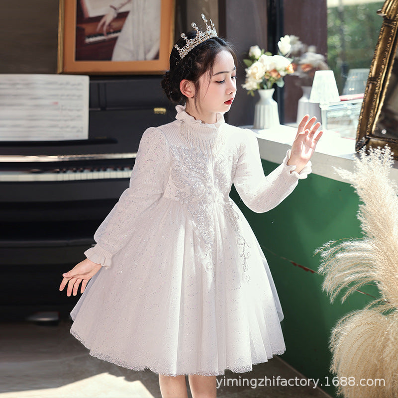 Ready-to-ship, best-selling girls' formal dresses, new cross-border styles, high-end children's princess dresses for piano recitals, girl dresses