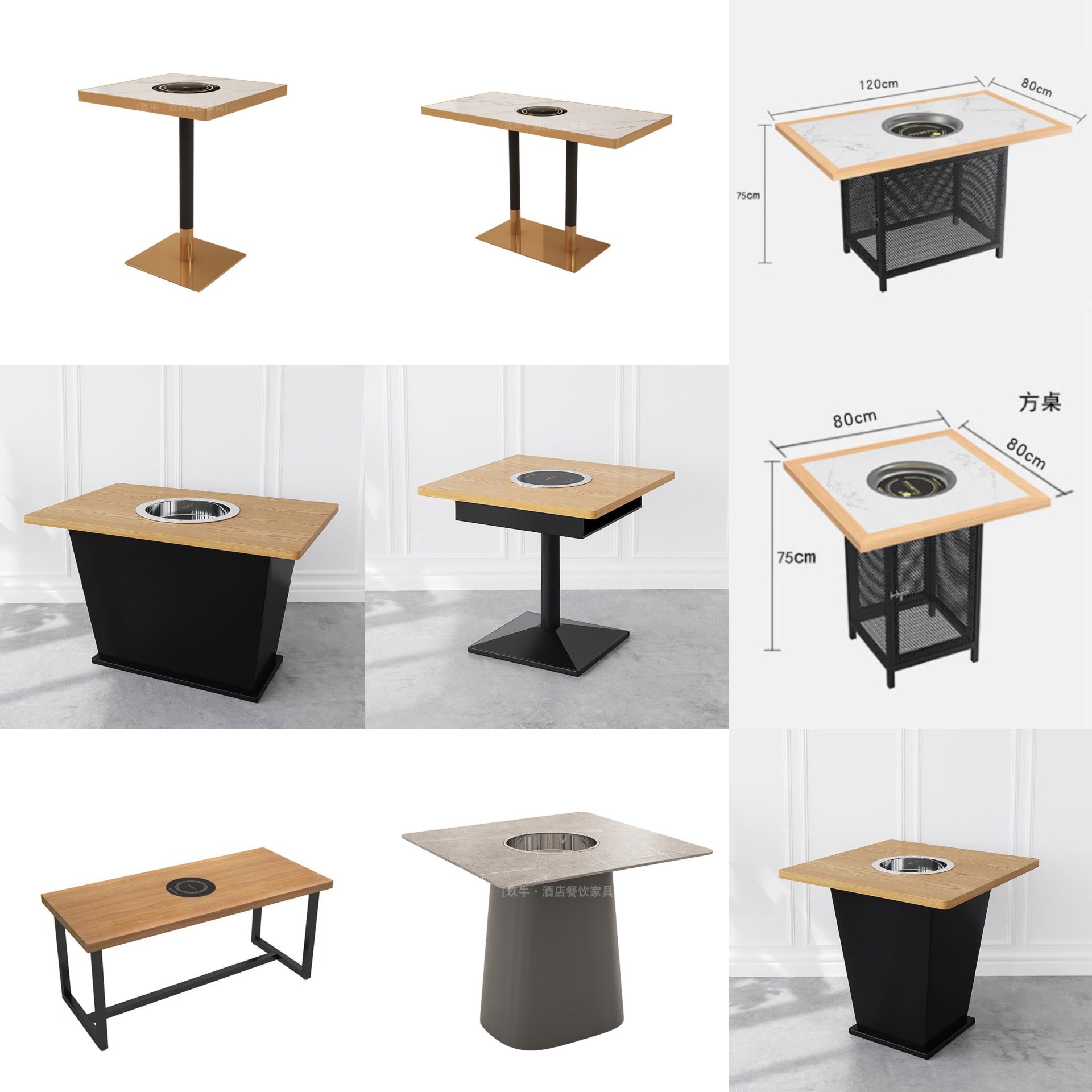 Customized Bar Clear Bar Cafe Milk Tea Shop Restaurant Tables and Chairs Negotiate Leisure Area Tables Hot Pot Barbecue Shop Tables