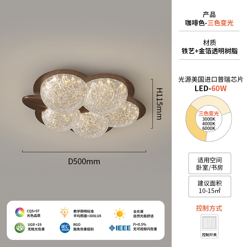 Light luxury flower bedroom light 2024 new post-modern all-copper master bedroom room lighting creative rabbit children's room