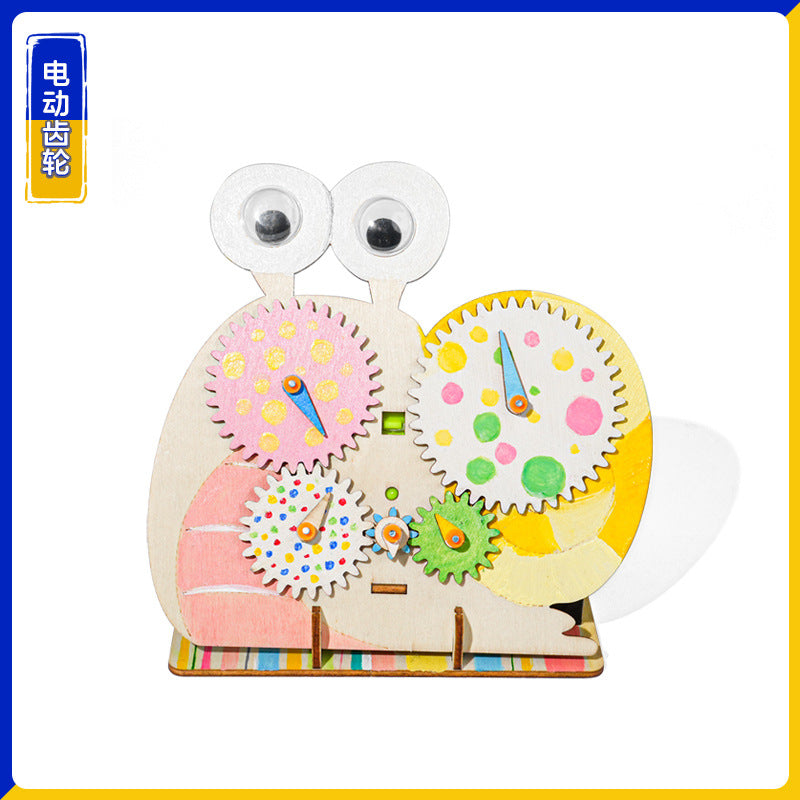Science and technology small production electric gear primary school students invent handmade DIY model steam science experiment teaching aids materials
