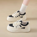 Thick sole bread shoes for women 2026 spring & fall new arrival soft ultra-light tie back sneakers for women easiest for match best selling round toe sneakers