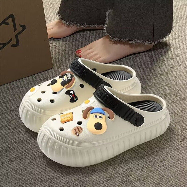 New arrival crocs women's summer outwear 2024new arrivalpopular super popular thick sole stepping on shit feeling beach baotou slippers beach
