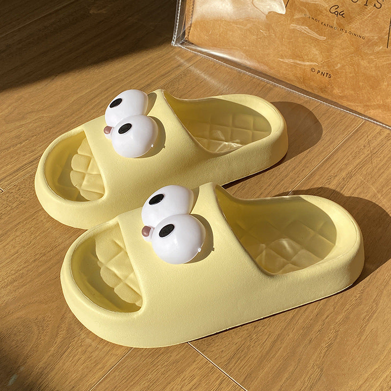 Thick soleeva slippers for women to wear outside summerfashion home indoor cute big eyes couple sandals