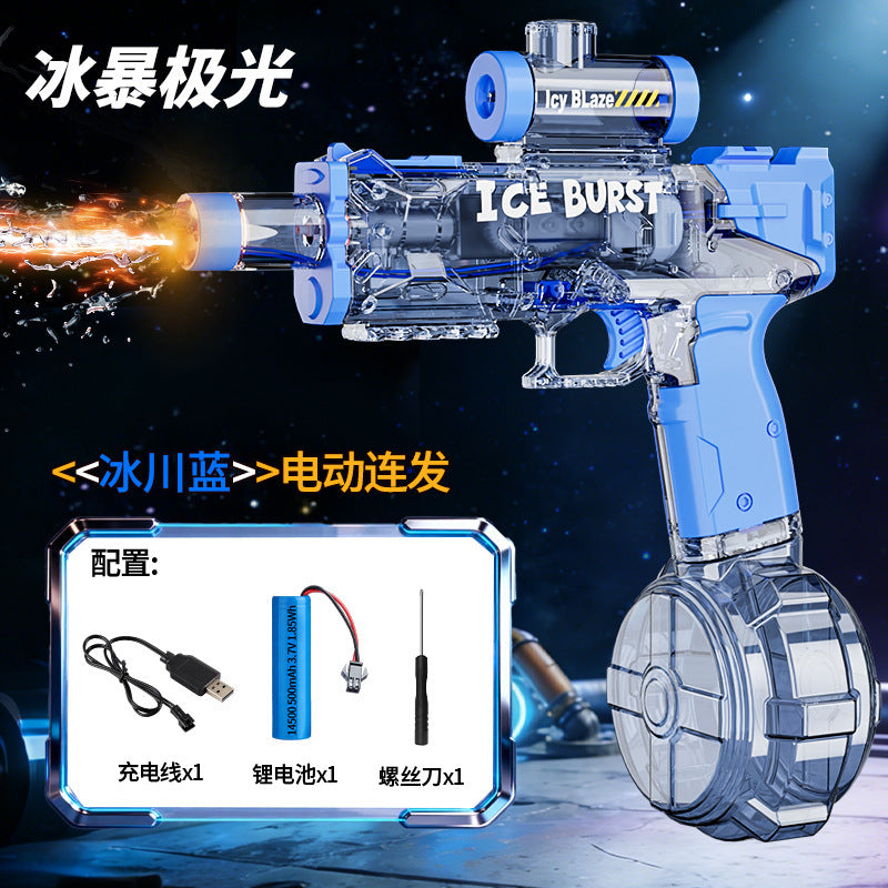 new revolver electric ice blast energy ring fully automatic continuous large capacity cool sound effect lighting water gun