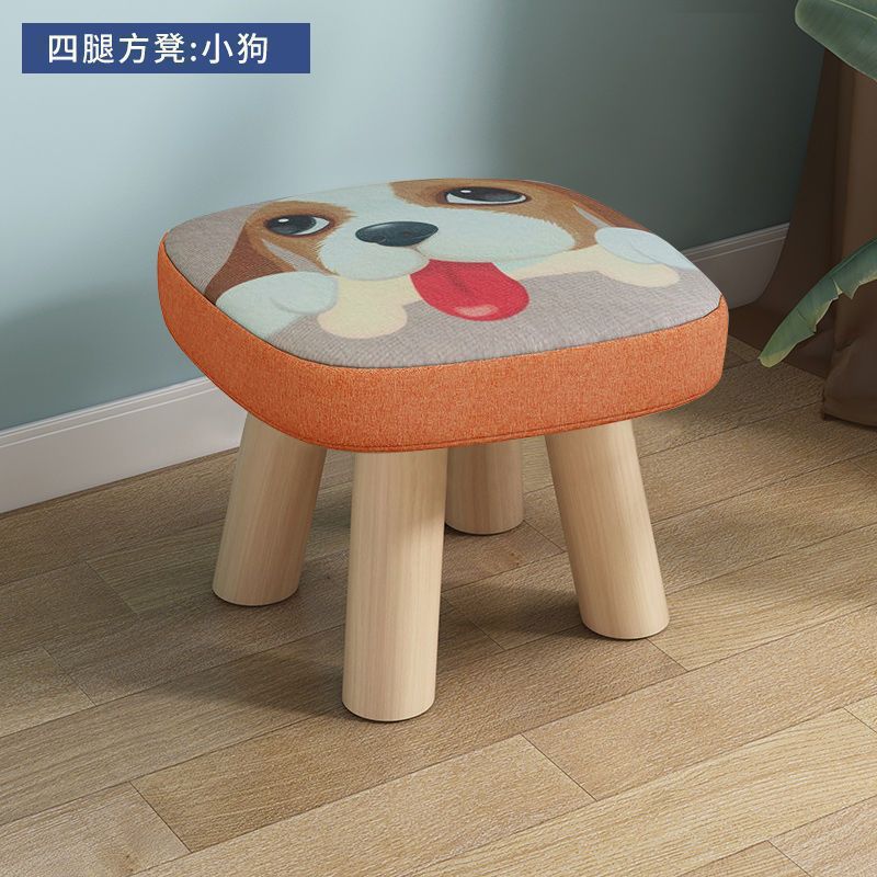 Cute children's cartoon creative eating small bench small stool household solid wood round stool sofa hair stool baby chair