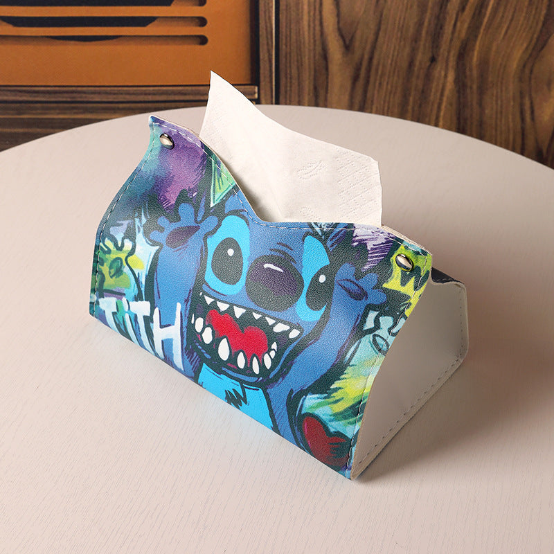 Graffiti cute cartoon boy creative new tissue box home living room dormitory car leather decoration tissue pumping box