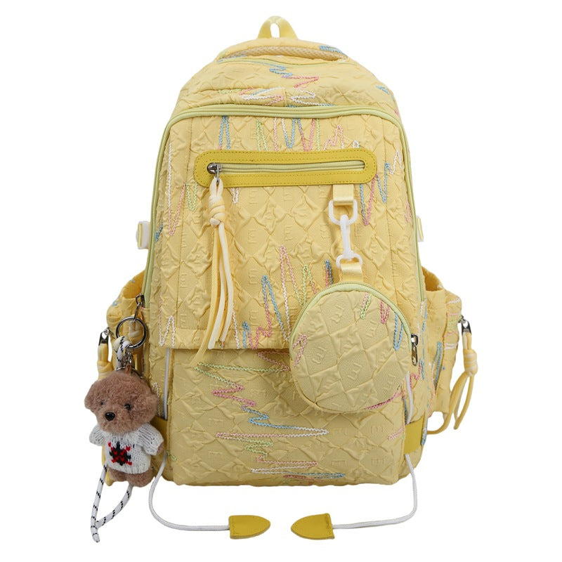 Cute girl backpack schoolbag female Korean version junior high school girls high school students large capacity high value lightweight backpack