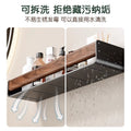 Walnut bathroom storage rack - no drilling required, wall-mounted organizer for vanity, sink, toilet, and bathroom accessories