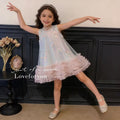 Girls' summer dress: new children's butterfly sequin tank dress, high-end formal princess dress for baby girls