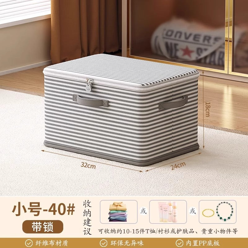 Locked storage box, household wardrobe, clothes, quilts, toys, sorting box, foldable password, storage box artifact