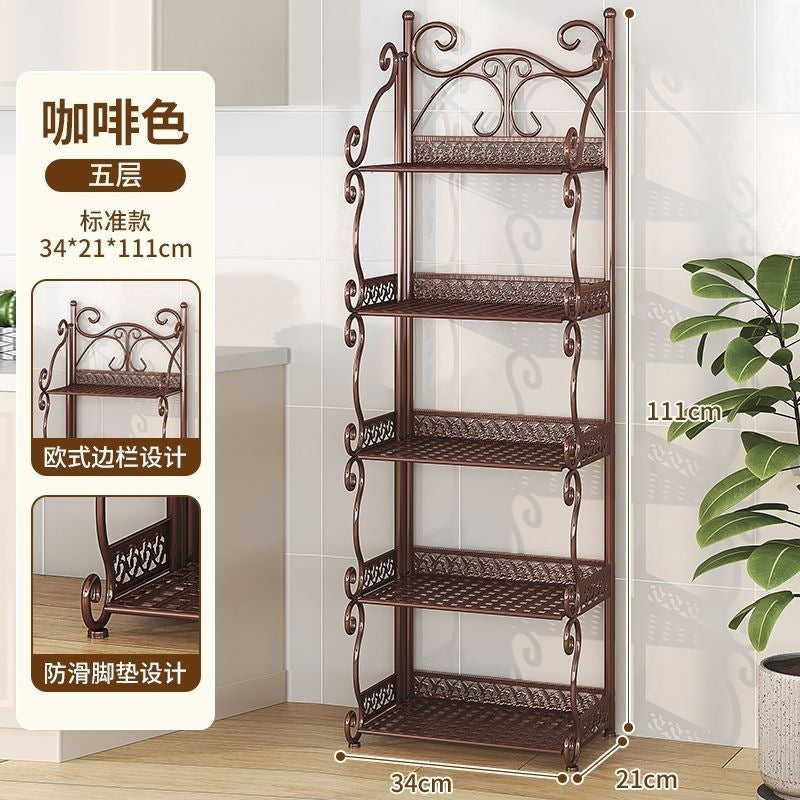 Installation-free bookshelf floor-standing multi-layer kids book storage rack simple bookshelf for home living room bedroom storage rack iron