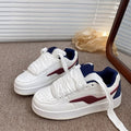 Preppy style national trend niche bread shoes women's ins trend 2026 summer new styleeasiest for matchthick sole round toetie back sneakers