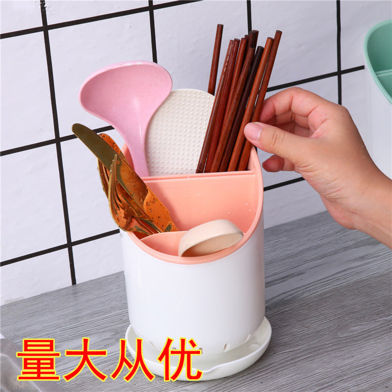 Removable plastic double-layer drain chopstick holder, spoon storage chopstick cage, kitchen storage rack, chopstick tube chopstick cage